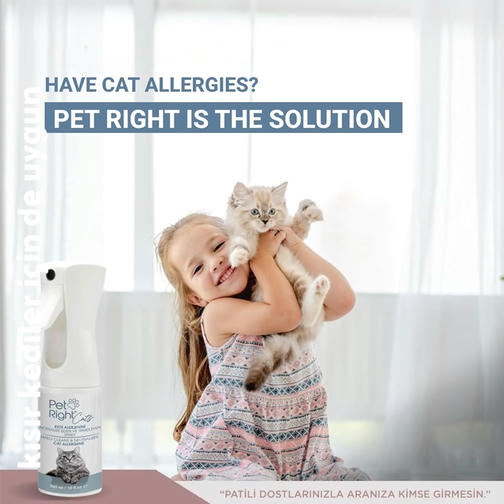 Pet Right اسپری که آلرژن های گربه را خنثی و پاک می کند 200ml - از شر آلرژی گربه خلاص شوید