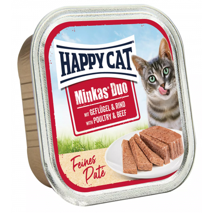 Happy Cat Minkas Duo Tavuklu ve Sığır Etli Yetişkin Kedi Konservesi 100gr