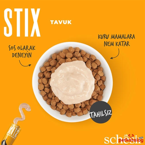 Schesir Cat Stix کرم مرغ مایع گربه تشویقی 6x15gr