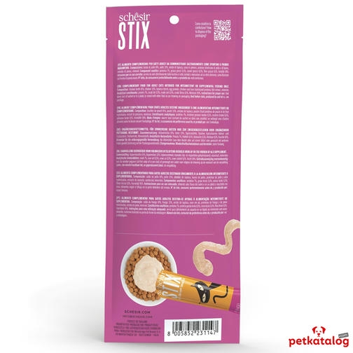 Schesir Cat Stix کرم مرغ مایع گربه تشویقی 6x15gr
