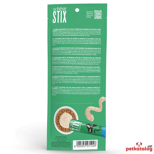 Schesir Cat Stix Ton Balıklı Krema Sıvı Kedi Ödülü 6x15gr