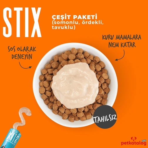 Schesir Cat Stix کرم ترکیبی مایع گربه با مرغ، سالمون و اردک 6x15gr