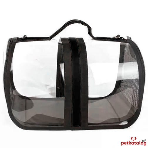 Luckypaw Flybag Kedi Köpek Şeffaf Taşıma Çantası 44x28x28cm (Siyah)