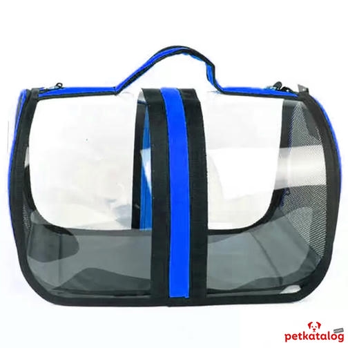 Luckypaw Flybag Kedi Köpek Şeffaf Taşıma Çantası 44x28x28cm (Sax Mavi)