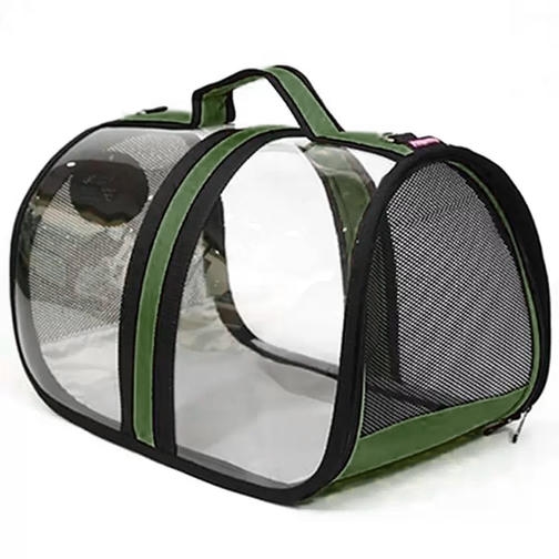 Luckypaw Flybag Kedi Köpek Şeffaf Taşıma Çantası 44x28x28cm (Haki)
