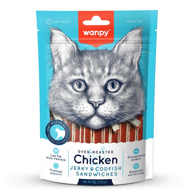 Wanpy Tavuklu&Morina Balıklı Kedi Ödülü 80gr