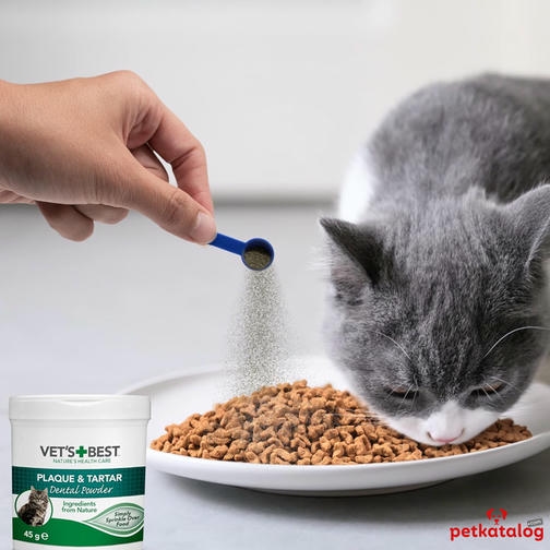 Vet's Best Kediler için Plak ve Tartar Önleyici Ağız Bakım Tozu 45 gr