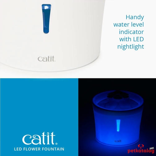 Catit 2.0 Çiçek Şekilli Led Işıklı Otomatik Su Kabı 3 Lt