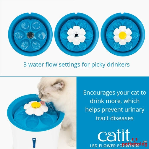 Catit 2.0 Çiçek Şekilli Led Işıklı Otomatik Su Kabı 3 Lt