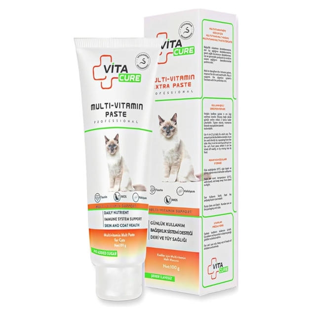 VitaCure Kediler İçin Bağışıklık Güçlendirici Multivitamin Macun 100 gr