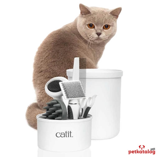 CatIt! Shorthair Grooming - Kısa Tüylü Kedilere Özel Tüy Bakım Seti (Tarak, Makas ve Fırça)