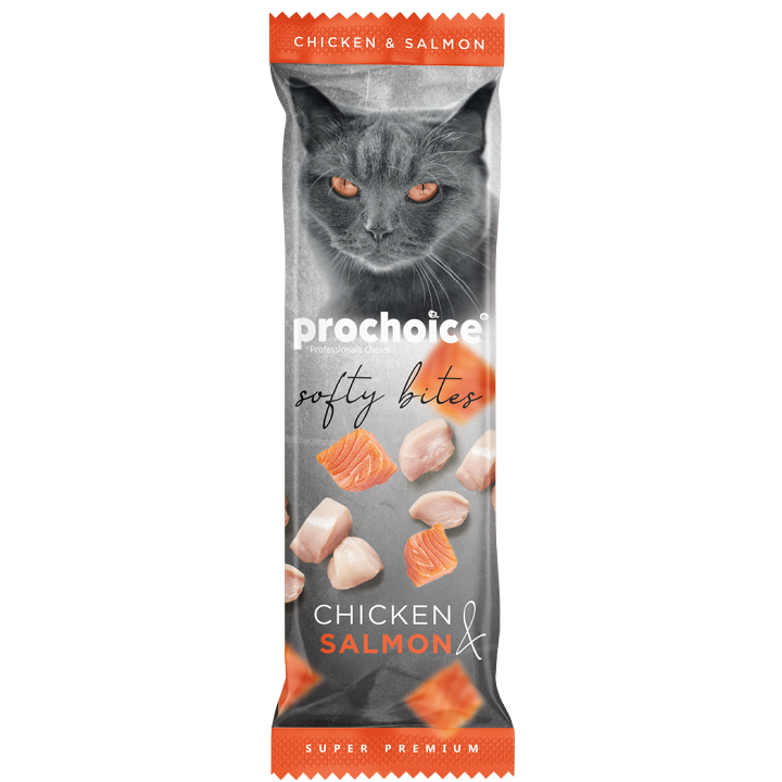Prochoice Softy Bites Tavuklu ve Somonlu Yumuşak Atıştırmalık Kedi Ödülü 10gr