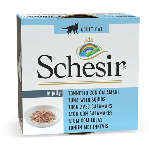 Schesir Jelly - Ton Balıklı ve Kalamarlı Yetişkin Kedi Konservesi 85gr