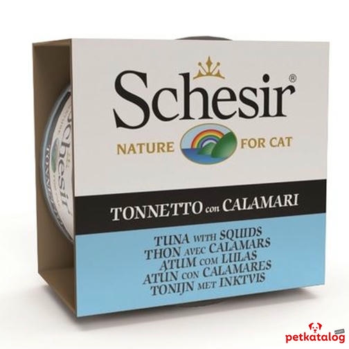 Schesir Jelly - Ton Balıklı ve Kalamarlı Yetişkin Kedi Konservesi 85gr