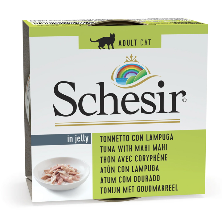 Schesir Jelly - Ton Balıklı ve Mahi Mahi Balıklı Yetişkin Kedi Konservesi 85gr