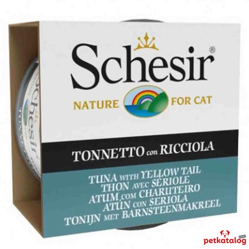 Schesir Jelly - Ton Balıklı ve Sarı Kuyruk Balıklı Yetişkin Kedi Konservesi 85gr