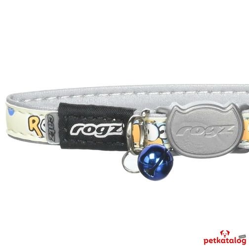 Rogz GlowCat Balık Desenli Reflektörlü ve Emniyet Kilitli Kedi Boyun Tasması