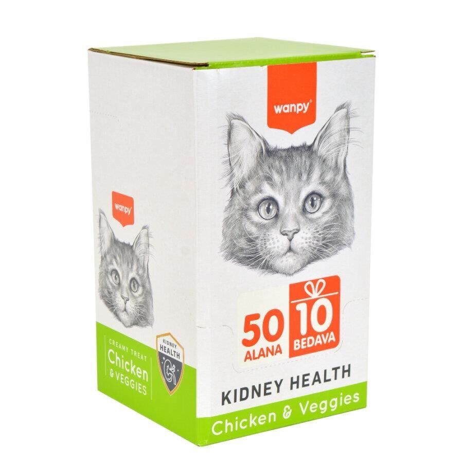 Wanpy Kidney Health Tavuklu-Sebzeli Kedi Ödülü 60X14 Gr (Kidney Healty) 60'lı Kutu