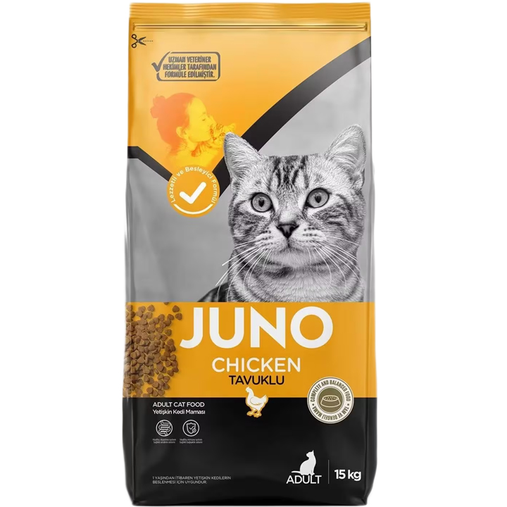 Juno Adult Chicken - Tavuklu Yetişkin Kedi Maması 15KG
