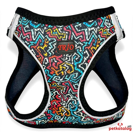 Luckypaw Air Mesh Harness گرافیتی بند سگ طرح دار (6-9kg) [Medium]