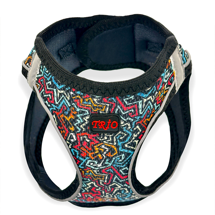Luckypaw Air Mesh Harness Desenli Kedi-Köpek Göğüs Tasması Graffiti (4-7kg) [Small]