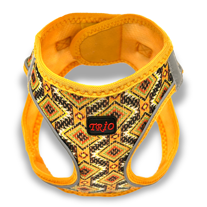 Luckypaw Air Mesh Harness Desenli Köpek Göğüs Tasması Ethnic (6-9kg) [Medium]