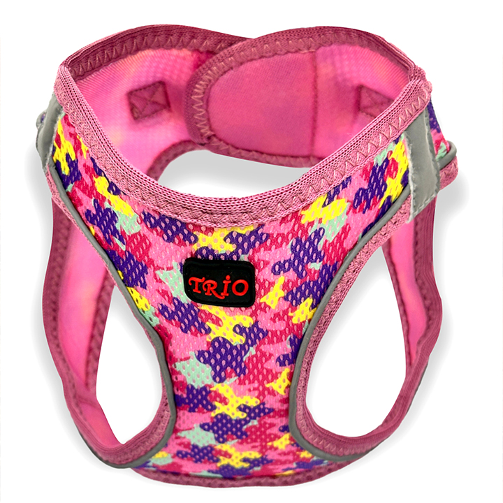Luckypaw Air Mesh Harness Desenli Köpek Göğüs Tasması Rose (8-13kg) [Large]