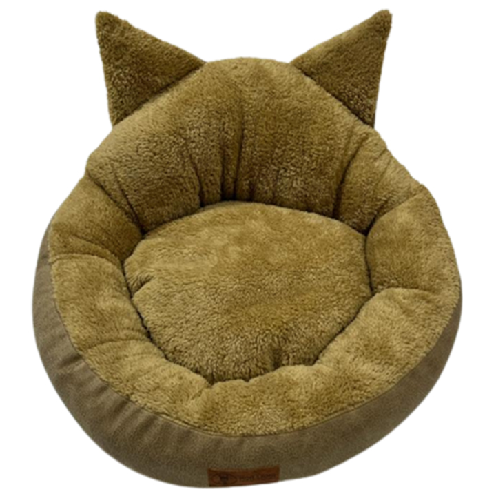 Mor Lama Kedi Kulaklı Simit Kedi - Köpek Yatağı (Kahverengi)