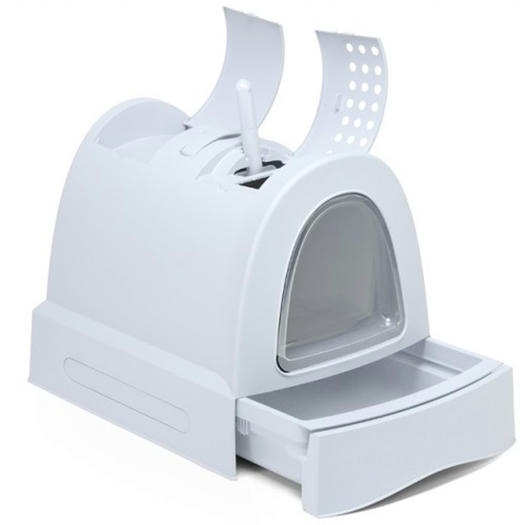 Imac Zuma Çekmeceli Kapalı Kedi Tuvaleti Buz Mavisi 40x56x42 Cm