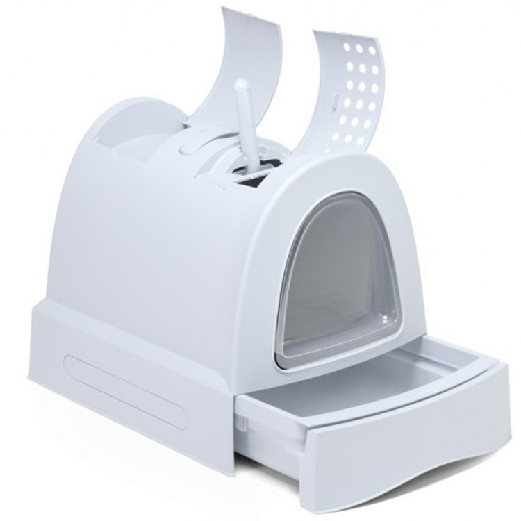 Imac Zuma Çekmeceli Kapalı Kedi Tuvaleti Buz Mavisi 40x56x42 Cm