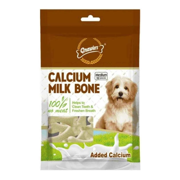 Gnawlers Köpek Ödül Bisküvisi Calcium Milk Bone 12'li Paket