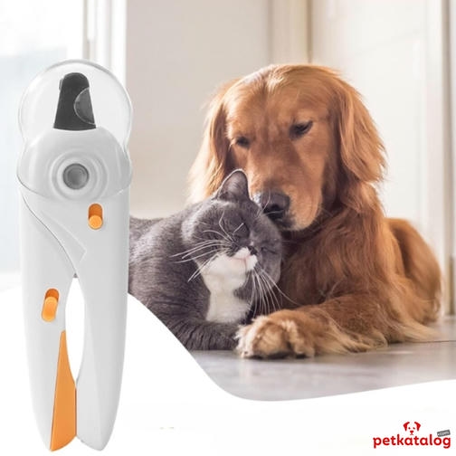 Teng Kapaklı ve Işıklı Kedi-Köpek Tırnak Makası Emniyet Kilitli (Karışık Renklerde)