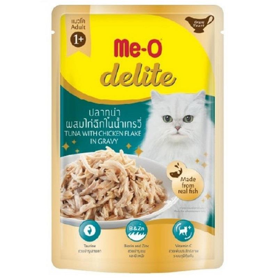 Me-O Delite Pouch Gravy Gerçek Ton Balıklı ve Tavuklu Kedi Konservesi 70gr