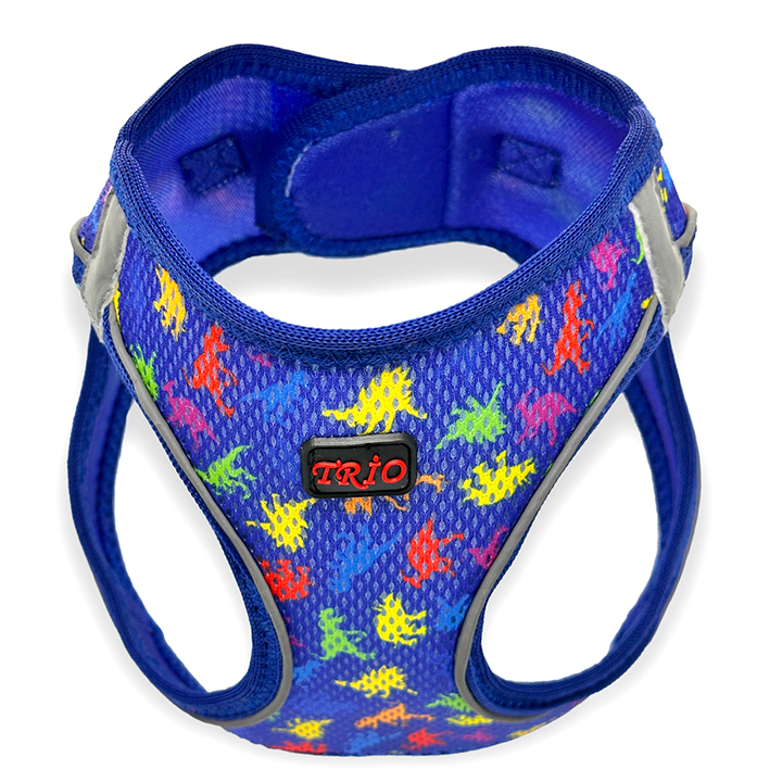 Luckypaw Air Mesh Harness Desenli Kedi-Köpek Göğüs Tasması Dino (1,5-3kg) [3XSmall]