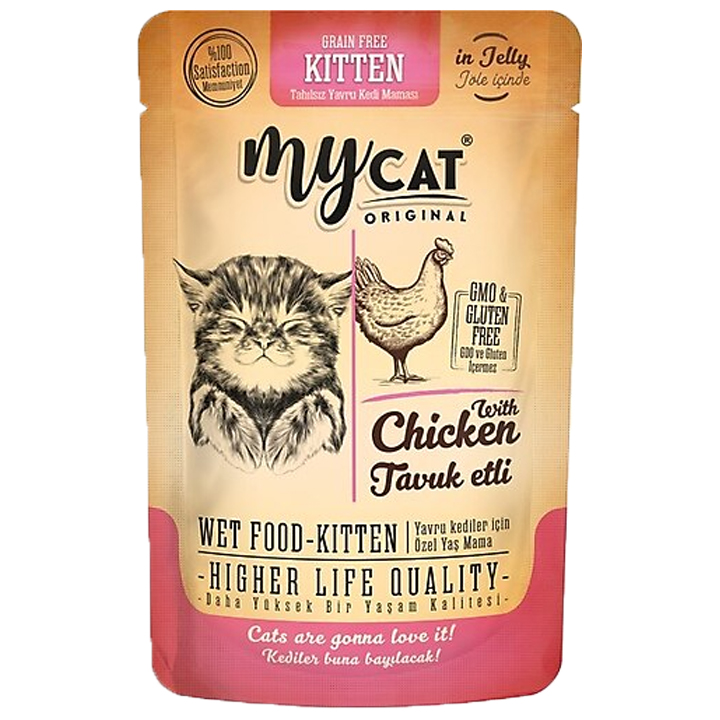 Mycat Kitten Tavuklu Yavru Kedi Yaş Maması 85gr