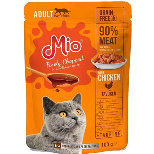 Mio Tavuklu Yetişkin Kedi Yaş Maması 100gr