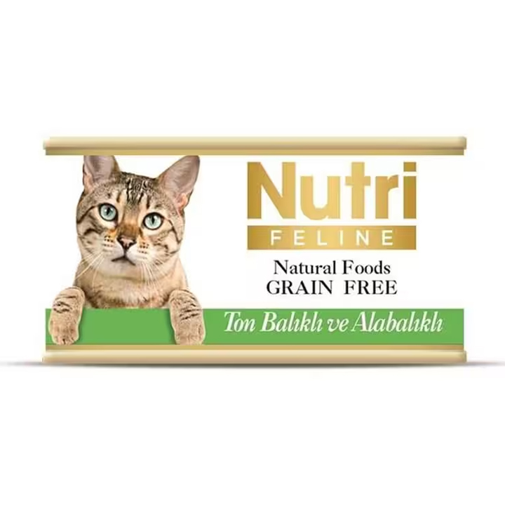 Nutri Feline Kıyılmış Ton Balıklı ve Alabalıklı Tahılsız Yetişkin Kedi Konservesi 85gr