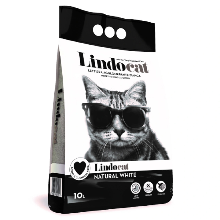 Lindo Cat Natural White Kokusuz Topaklaşan Kedi Kumu 10LT