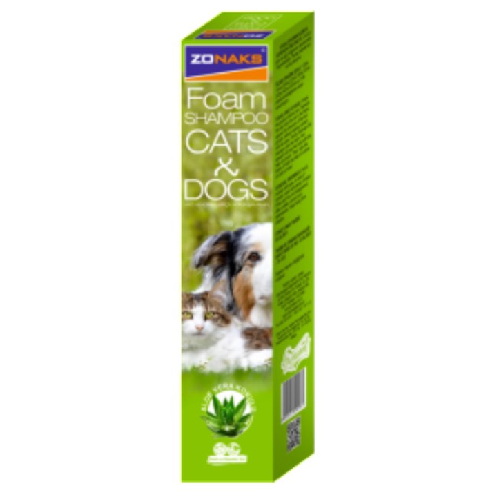 Zonaks Foam Shampoo Kedi ve Köpekler İçin Aloe Vera Kokulu Köpük Şampuan 250ml