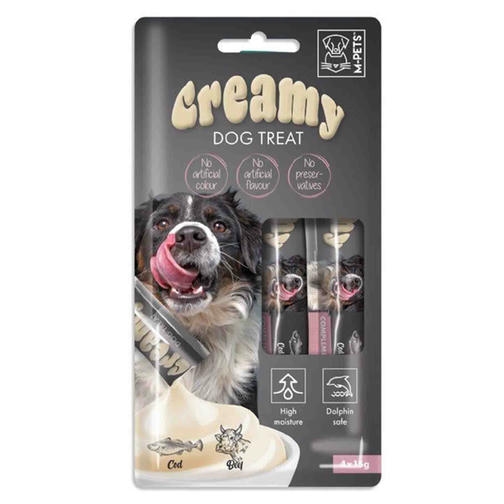 M-Pets Creamy Morina Balıklı Ve Biftekli Köpek Ödülü 4x15gr