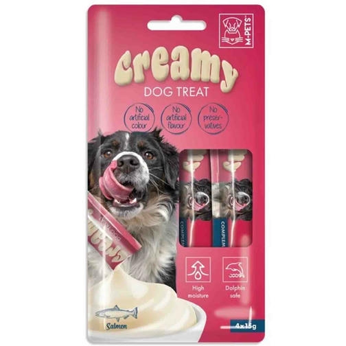 M-Pets Creamy Somonlu Köpek Ödülü 4x15gr