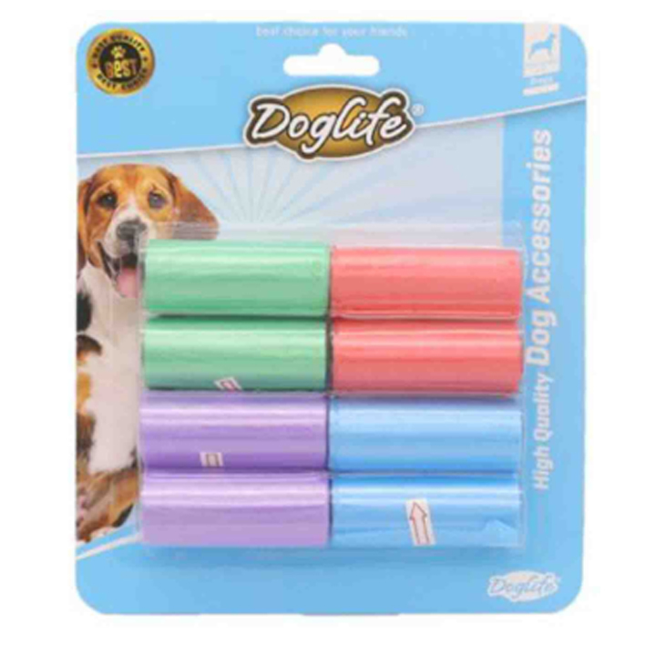 Doglife Renkli Dışkı Toplama Poşeti 8li