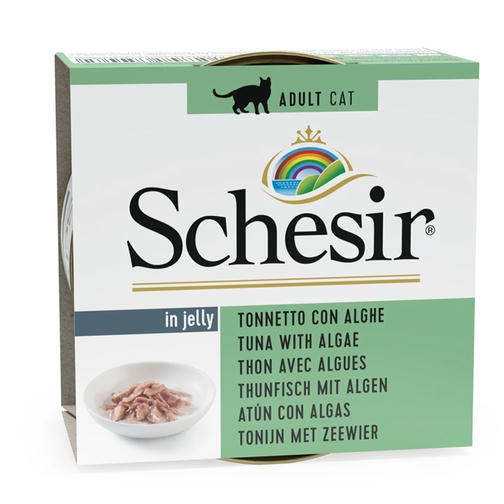 Schesir Jelly - Ton Balıklı ve Algli Yetişkin Kedi Konservesi 85gr