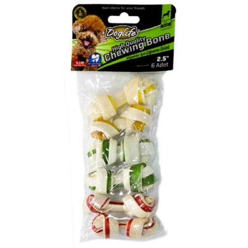 Doglife Düğümlü Renkli Köpek Ödül Kemiği 8gr 6lı