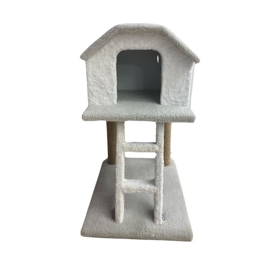 SB Pet Üç Katlı Merdivenli Kedi Evi Krem