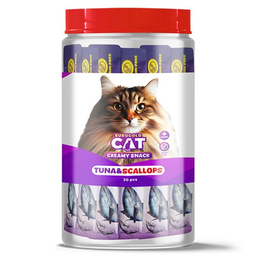 EuroGold Cat Sıvı Kedi Ödülü Ton - Deniz Tarağı 30x15Gr
