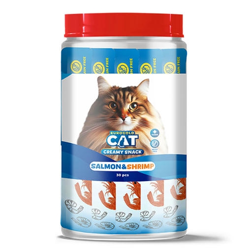 EuroGold Cat Sıvı Kedi Ödülü Somonlu ve Karidesli 30x15Gr