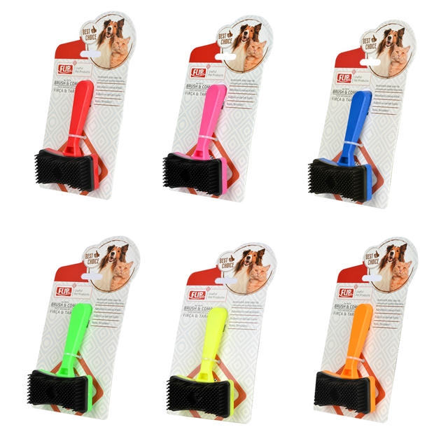 Flip Basmalı Kedi Köpek Tarağı (Karışık Renklerde)