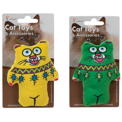 Eastland Kedi Otlu Öten Peluş Kedi Oyuncağı 11,5cm
