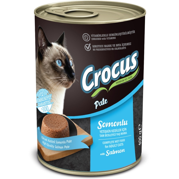 Crocus Pate - Kıyılmış Somonlu Yetişkin Kedi Konservesi 400gr